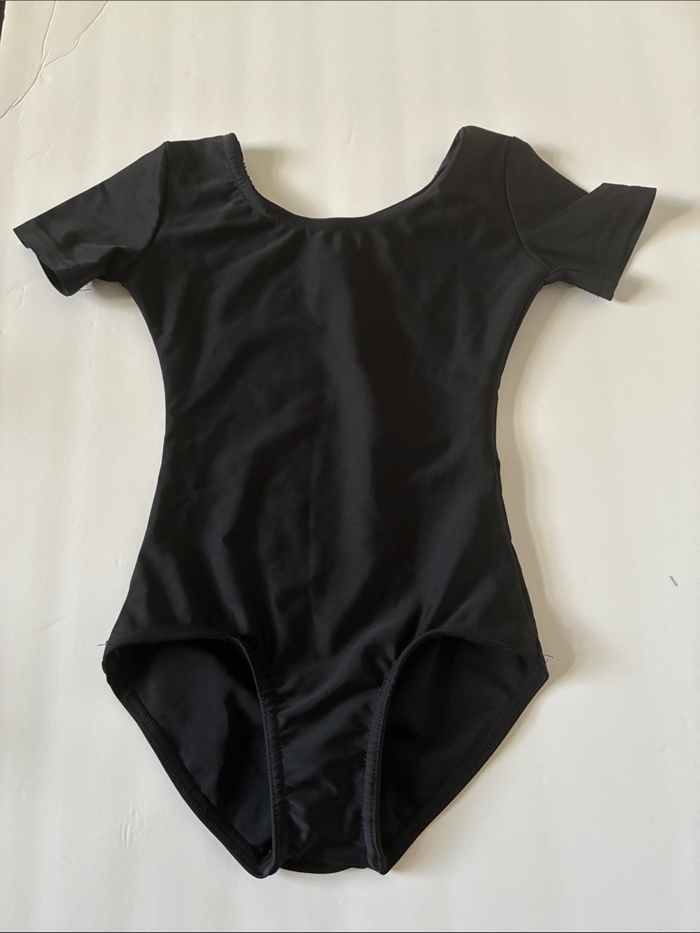 Theatricals Black Short-Sleeve Girls Dance  Leotard